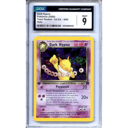 Pokemon Graded: Dark Hypno 1st Edition 9/82 Team Rocket (2000) Holo CGC 9