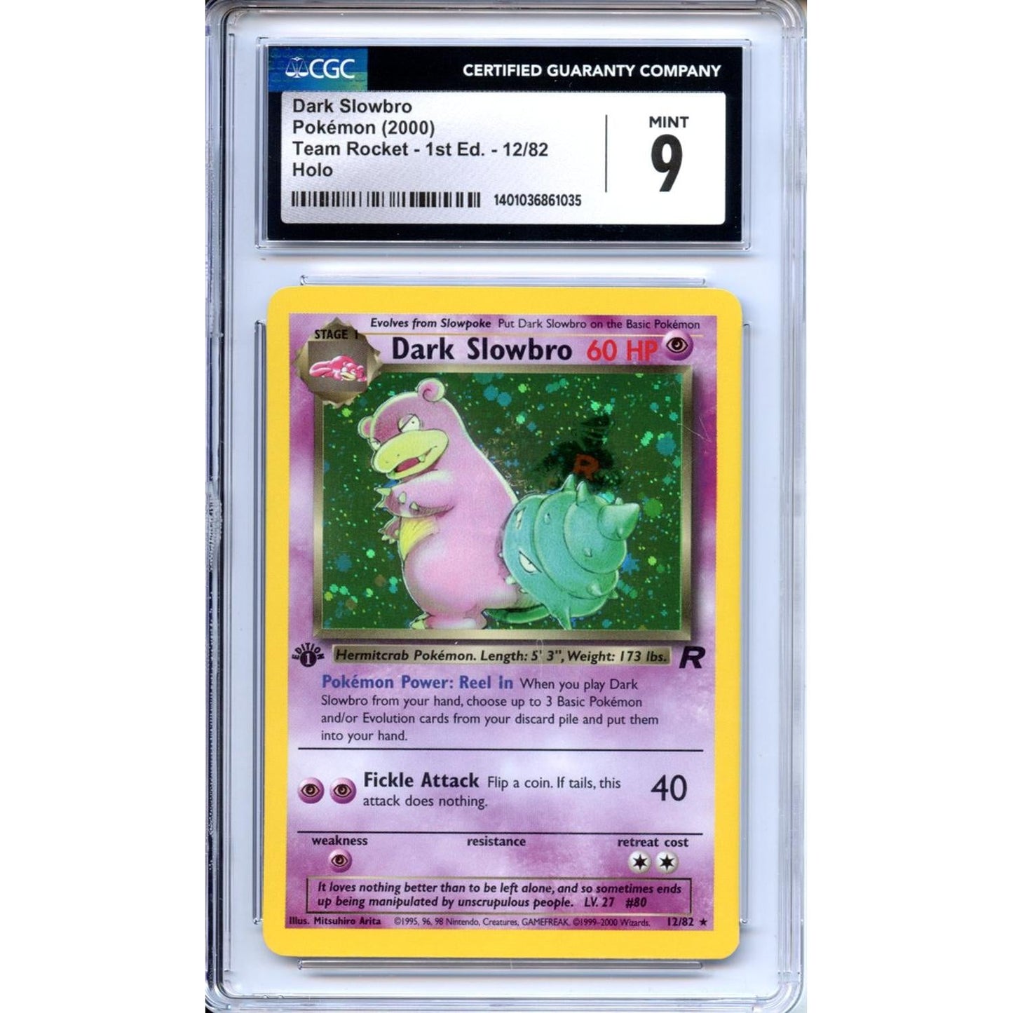 Pokemon Graded: Dark Slowbro 1st Edition 12/82 Team Rocket (2000) Holo CGC 9