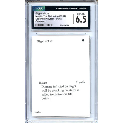 Magic Graded: Magic Graded: Playtest Glyph Of Life CGC 6.5