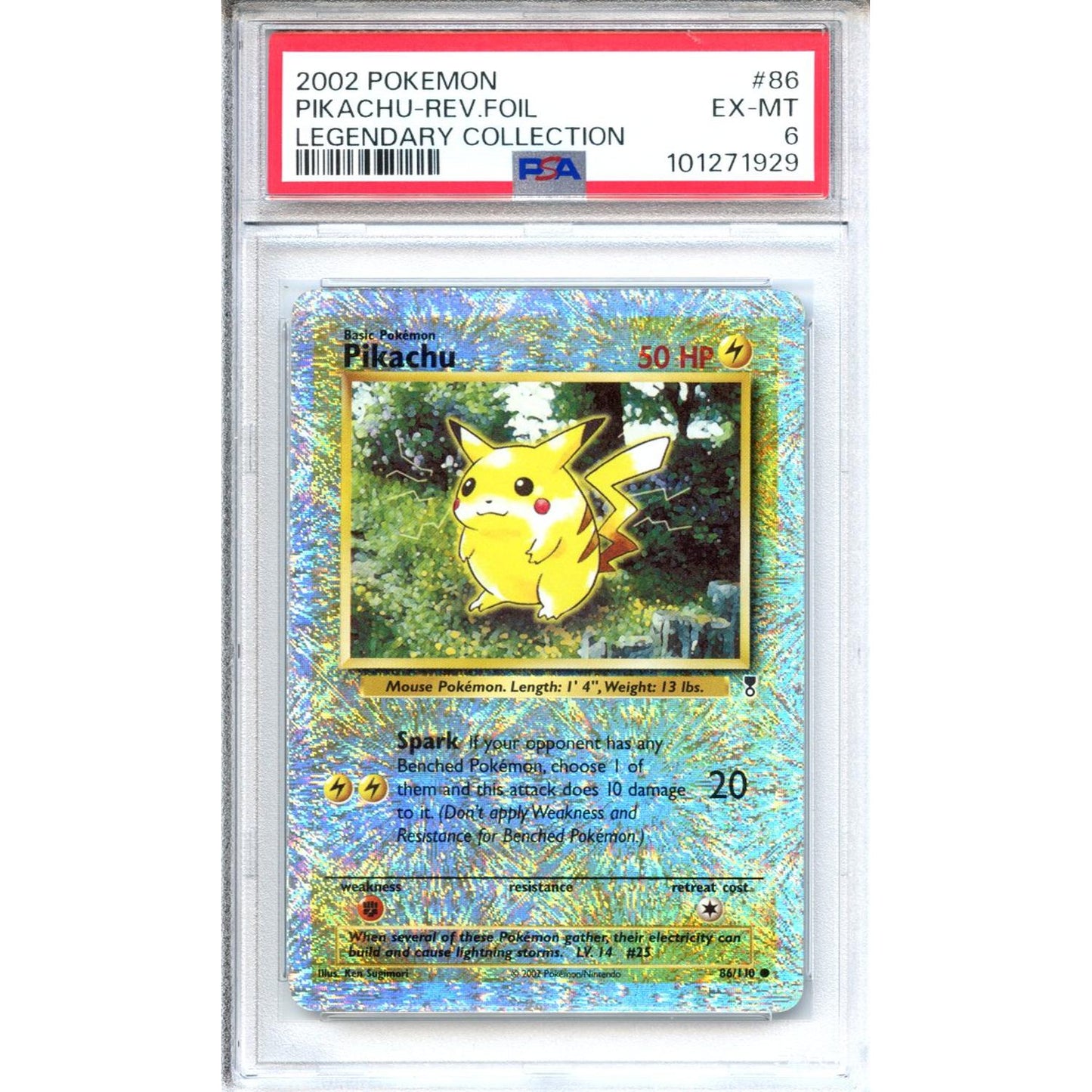 Pokemon Graded: Legendary Collection Reverse Holo Pikachu PSA 6