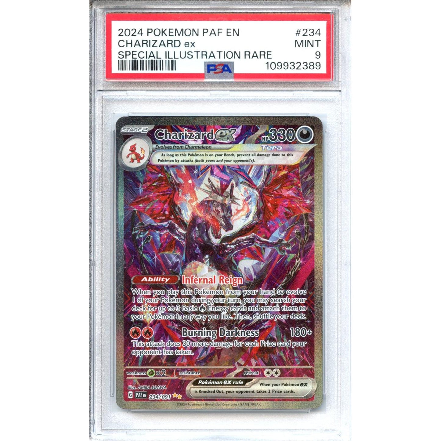 Pokemon Graded: Charizard ex 234/91 Paldean Fates (2024) SIR Holo PSA 9