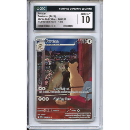 Pokemon Graded: Persian 78/64 Shrouded Fable (2024) IR Holo CGC 10