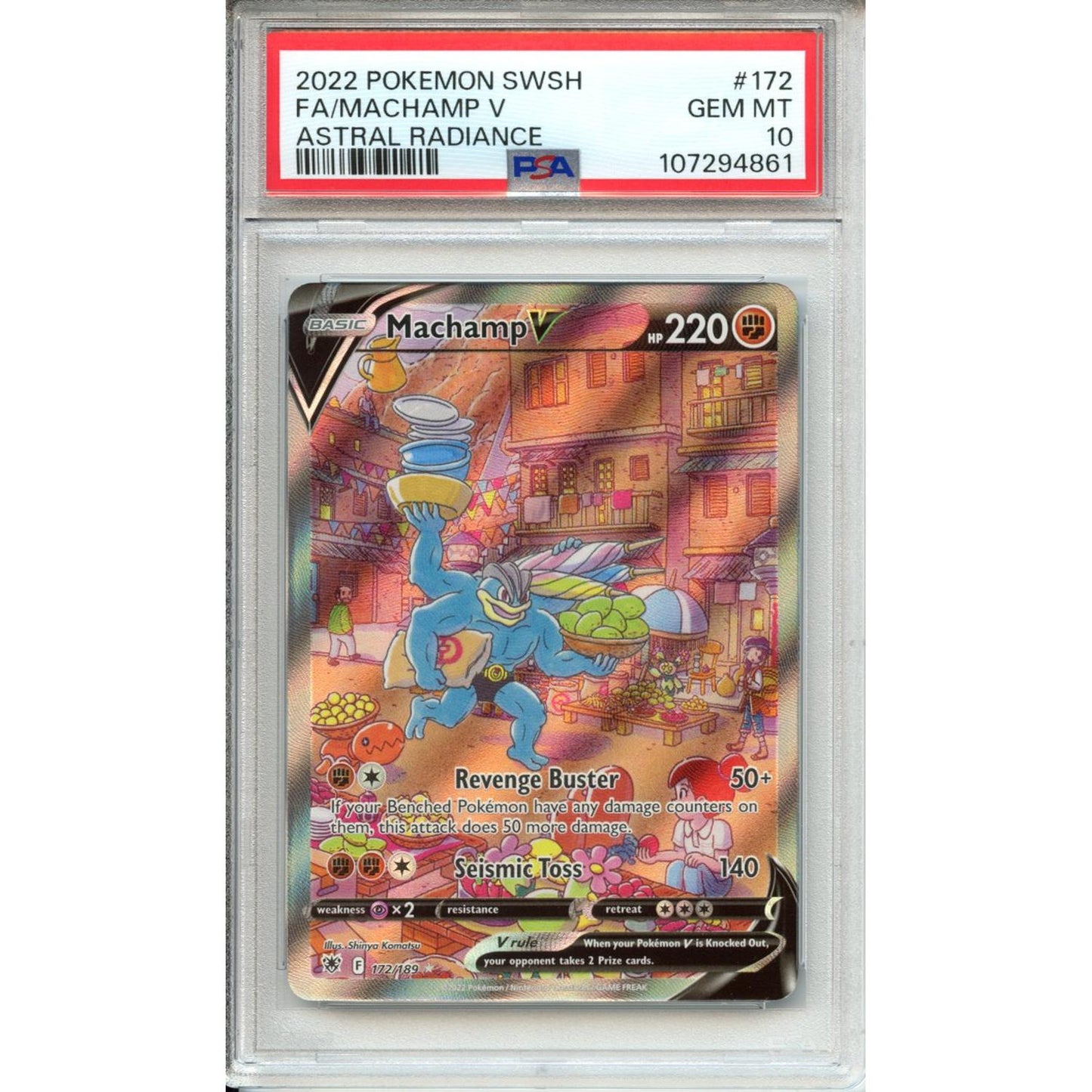 Pokemon Graded: Machamp V 172/189 Astral Radiance (2022) Holo PSA 10
