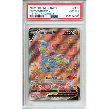 Pokemon Graded: Machamp V 172/189 Astral Radiance (2022) Holo PSA 10