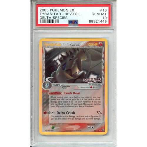 Pokemon Graded: EX Delta Species (Set Stamped) Tyranitar PSA 10