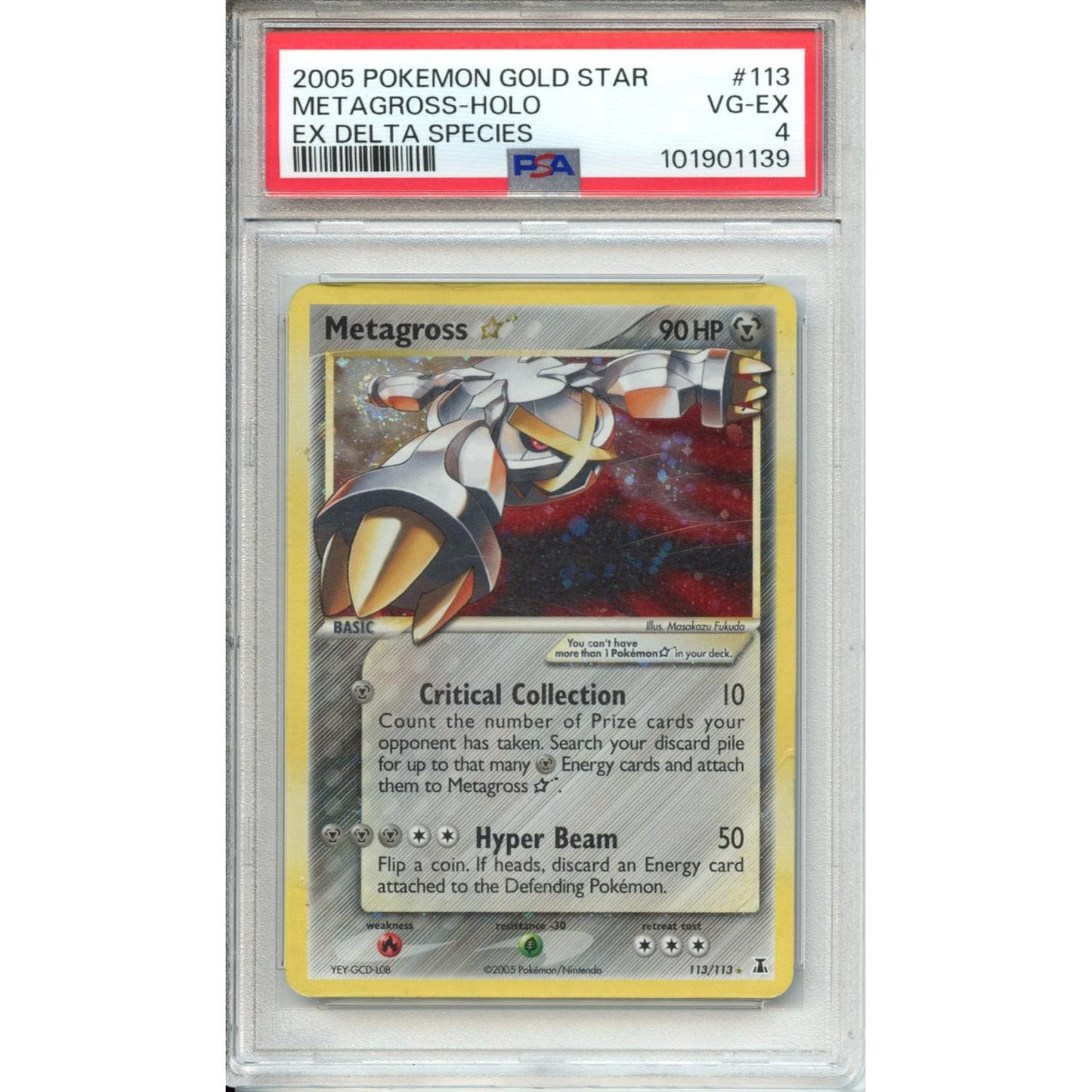 Pokemon Graded: Gold Star Metagross PSA 4