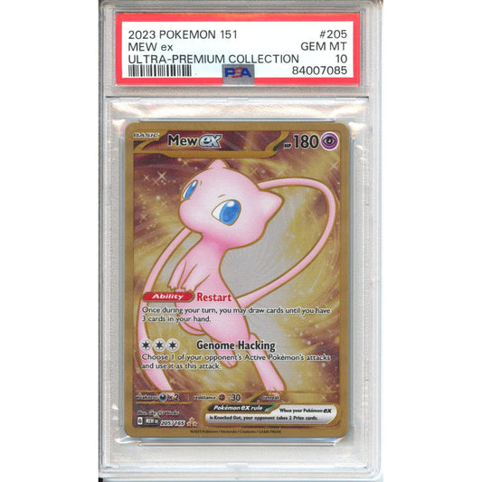 Pokemon Graded: Mew ex 205/165 Scarlet & Violet 151 UPC (2023) Gold METAL PSA 10