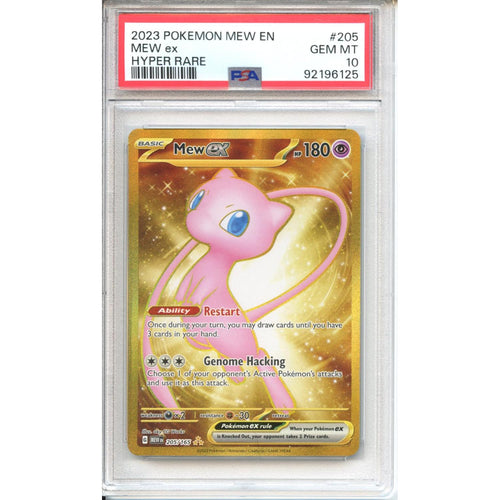 Pokemon Graded: Mew ex 205/165 Scarlet & Violet 151 (2023) Gold Hyper Rare PSA 10