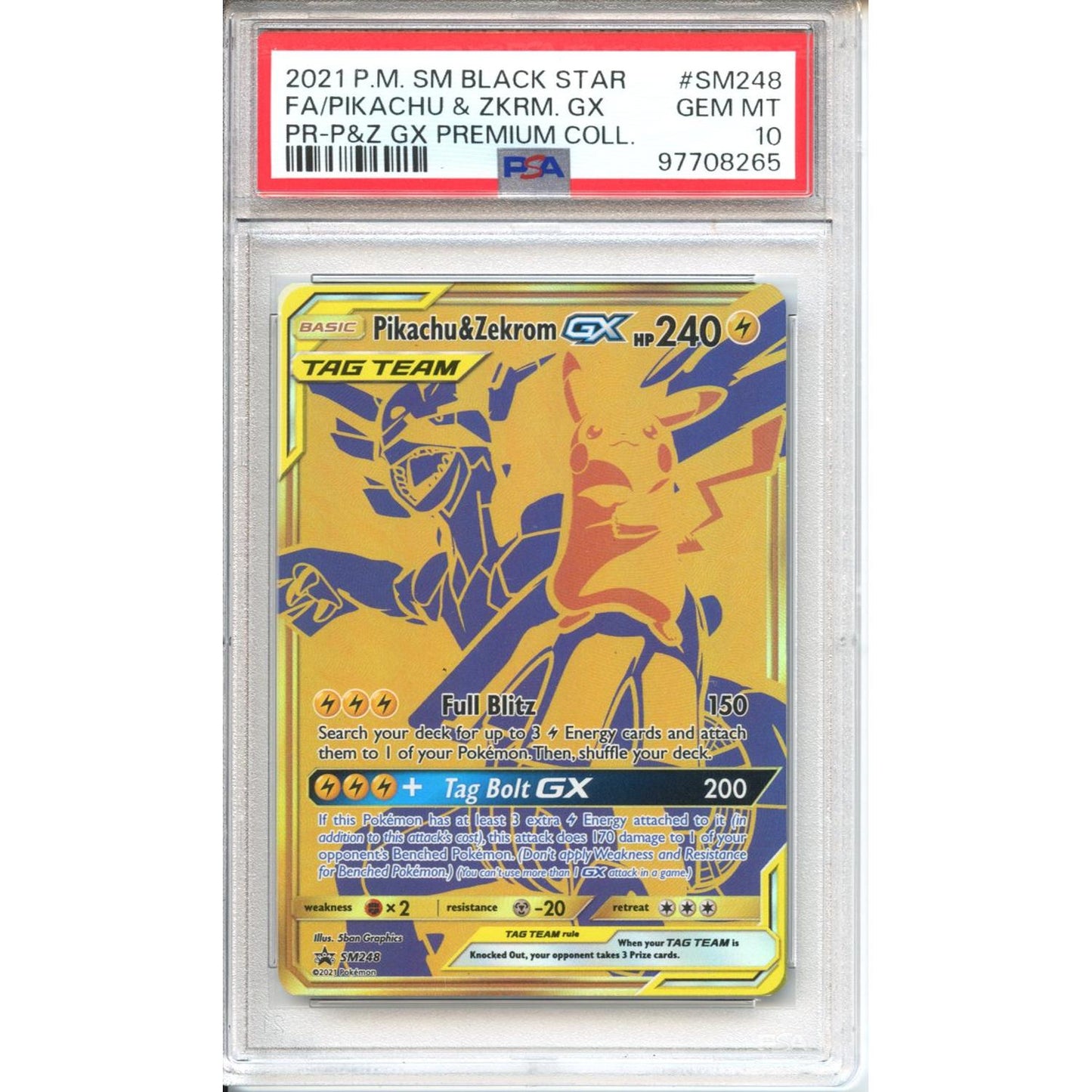 Pokemon Graded: Pikachu & Zekrom GX PSA 10