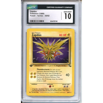 Pokemon Graded: 1st Edition Zapdos CGC 10