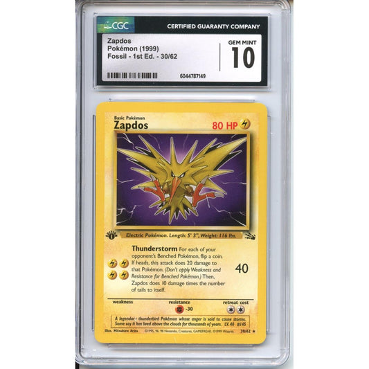 Pokemon Graded: 1st Edition Zapdos CGC 10
