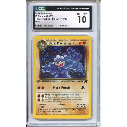 Pokemon Graded: 1st Edition Dark Machamp CGC 10