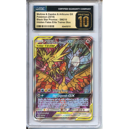 Pokemon Graded: Moltres & Zapdos & Articuno GX CGC 10