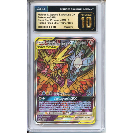 Pokemon Graded: Moltres & Zapdos & Articuno GX CGC 10